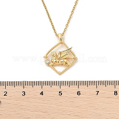 Brass Clear Cubic Zirconia Pendant Necklaces for Women&nbsp;LS-NJEW-R018-02G-02