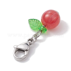Round Resin Imitation Cat Eye Pendant Decortion&nbsp;HJEW-JM01986-02