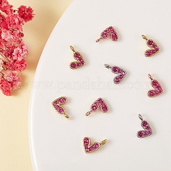 12Pcs 3 Colors Brass Micro Pave Cubic Zirconia Charms&nbsp;ZIRC-SZ0001-58