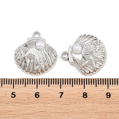 Rack Plating Alloy and ABS Imitation Pearl Pendants&nbsp;PALLOY-T096-03P