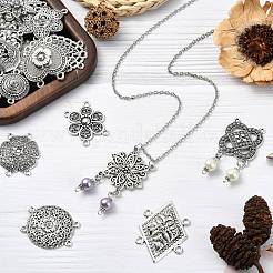 60Pcs 30 Styles Tibetan Style Zinc Alloy Multi-Strand Links&nbsp;FIND-CJ0003-63