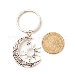 Tibetan Style Sun & Moon Alloy Keychain&nbsp;KEYC-JKC00296