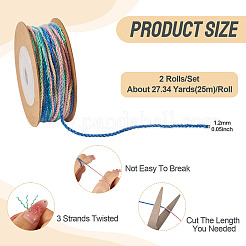 2 Rolls Segment Dyed Cotton Twisted String Cord&nbsp;OCOR-TA0002-95C