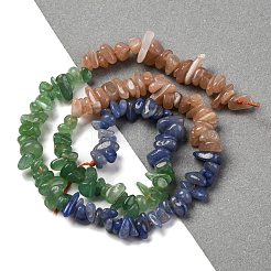 Natural Orange Moonstone & Green Aventurine & Blue Aventurine Beads Strands&nbsp;G-L610-A09-01