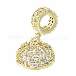 Brass Micro Pave Clear Cubic Zirconia Cord Ends&nbsp;KK-N227-103LG