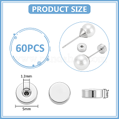 60Pcs 304 Stainless Steel Ear Nuts&nbsp;STAS-UN0064-21B