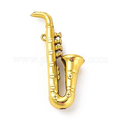 Creative Alloy Saxophone Musical Instrument DIY Parts for Dollhouse Accessories Pretending Prop Decorations Gold 45x22x10.5mm