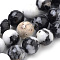 Natural Zebra Jasper Beads Strands, Round, 6mm, Hole: 1mm, about 70pcs/strand, 15 inch
