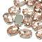 Sew on Rhinestone, Multi-strand Links, Glass Rhinestone, with Brass Prong Settings, Garments Accessories, Faceted, Oval, Platinum, Vintage Rose, 18x13x6.5mm, Hole: 1mm