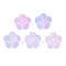 Transparent Spray Painted Glass Beads, Two Tone, Flower, Pearl Pink, 12.5x13x6mm, Hole: 1mm