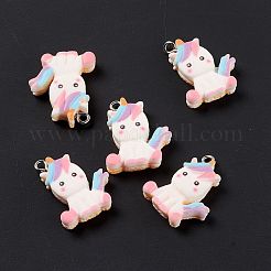 Opaque Resin Unicorn Pendants&nbsp;RESI-G040-A01