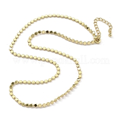 Brass Flat Ball Chain Necklaces for Women&nbsp;NJEW-U035-01G