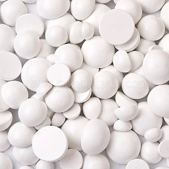 120Pcs 4 Styles Spray Painted White Wood Cabochons&nbsp;WOOD-TA0001-52