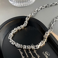 Stainless Steel Byzantine Chains Necklaces & Bracelets Sets for Men&nbsp;WGE5587-03