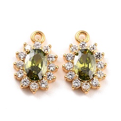 Real 18K Gold Plated Brass Micro Pave Cubic Zirconia Charms&nbsp;ZIRC-Z023-04B-NR