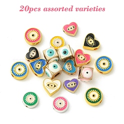 20Pcs 5 Styles Evil Eye Theme Alloy Enamel Beads&nbsp;FIND-YW0008-25