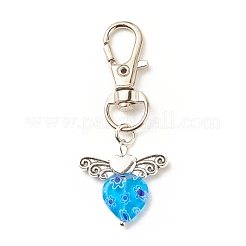 Handmade Lampwork Heart Wing Pendant Decorations&nbsp;HJEW-JM00688