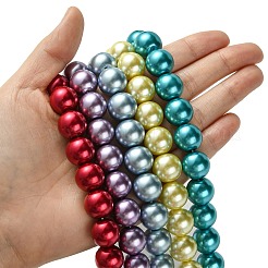 Eco-Friendly Glass Pearl Bead Strands&nbsp;HY-A008-14mm-M