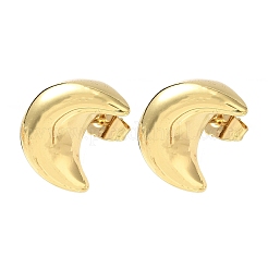 Moon Brass Stud Earrings&nbsp;EJEW-F389-12G