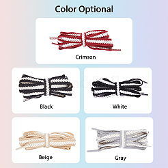 5 Pairs 5 Colors Two Tone Flat Polyester Braided Shoelaces&nbsp;DIY-FH0005-41A-02