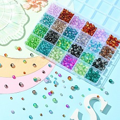 1776Pcs 3 Styles Spray Painted Crackle Glass Beads Sets&nbsp;CCG-YW0001-18