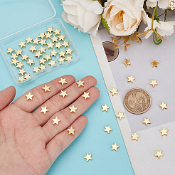 60Pcs Rack Plating Star Brass Beads&nbsp;KK-UN0003-58