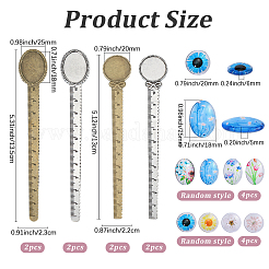 DIY Oval & Flat Round with Flower Bookmark Making Kits&nbsp;DIY-SC0032-08