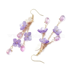 Flower Brass Dangle Earrings&nbsp;EJEW-TA00643-01