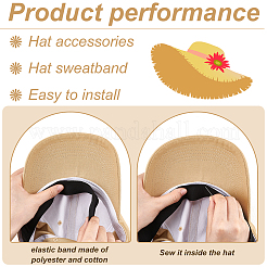 8Pcs 2 Styles  Polyester & Cotton Adjustable Hat Sweatband&nbsp;DIY-BC0013-50A