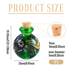 Handmade Lampwork Perfume Bottle Pendants&nbsp;LAMP-TADJ0001-05A
