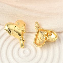 Melting Heart Brass Stud Earrings&nbsp;EJEW-F389-09G
