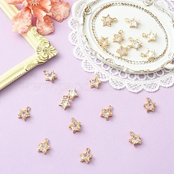 20Pcs Alloy Clear Cubic Zirconia Charms&nbsp;FIND-YW0008-27