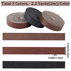 3 Rolls 3 Colors PU Imitation Leather Cord&nbsp;LC-GF0001-08B