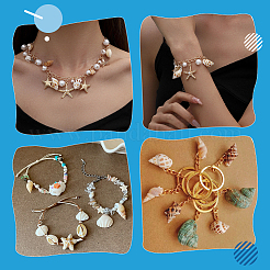 96Pcs 8 Styles Shell Pendants&nbsp;PALLOY-WR00034