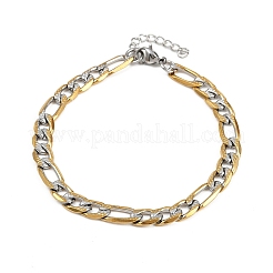 304 Stainless Steel Figaro Chain Bracelets for Women&nbsp;BJEW-G757-15GP