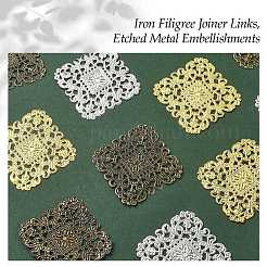 12Pcs 3 Colors Iron Filigree Joiner Links&nbsp;IFIN-YW0003-46