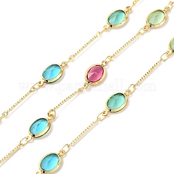 Colorful Glass Oval Link Chains&nbsp;KK-F862-51G