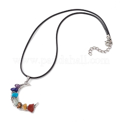 Tibetan Style Alloy Moon Pendant Necklace&nbsp;NJEW-JN04607-02