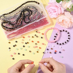 6 Strands 6 Colors Glass Beads Strands&nbsp;DGLA-YW0001-44A