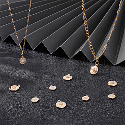 12Pcs 2 Styles Brass Micro Pave Cubic Zirconia Charms&nbsp;KK-UN0005-25