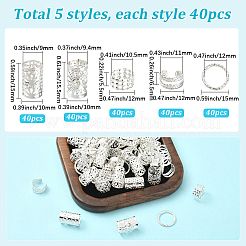 200Pcs 5 Styles Iron Hair Coil Cuffs&nbsp;AJEW-SC0003-88