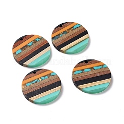 Transparent Resin & Walnut Wood Pendants&nbsp;RESI-TAC0017-68A-01