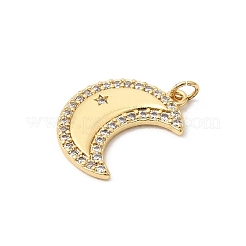 Brass Micro Pave Clear Cubic Zirconia Pendants&nbsp;KK-K419-12G