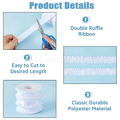 10 Yards Polyester Pleated Edged Ribbon for Clothing Decoration&nbsp;DIY-FI0001-13H