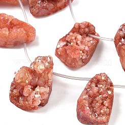 Electroplated Natural Druzy Agate Beads Strands&nbsp;G-N0259-05