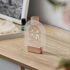 4 Bags Arch Shaped Acrylic Single Dangle Earring Display Stands&nbsp;EDIS-SC0001-16B
