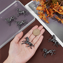 6Pcs Horse Alloy Brooch&nbsp;JEWB-PH0001-54B