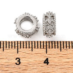Brass Micro Pave Cubic Zirconia European Beads&nbsp;KK-K378-39P
