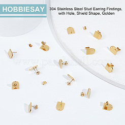 20 Pairs 304 Stainless Steel Stud Earring Findings&nbsp;STAS-UN0047-68