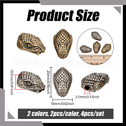 4Pcs 2 Colors Brass Beads&nbsp;KK-NB0004-33
